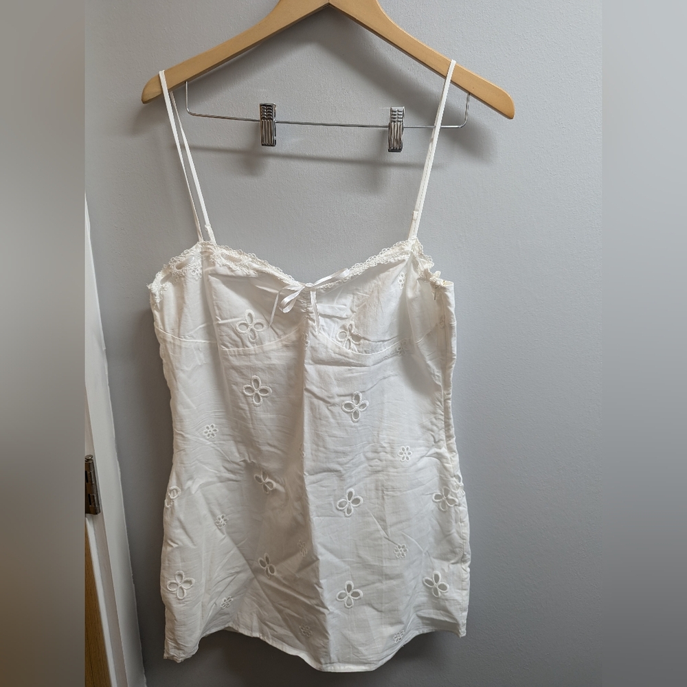 Meshki Bronwyn Broderie White Mini Dress Crochet XXL NWT